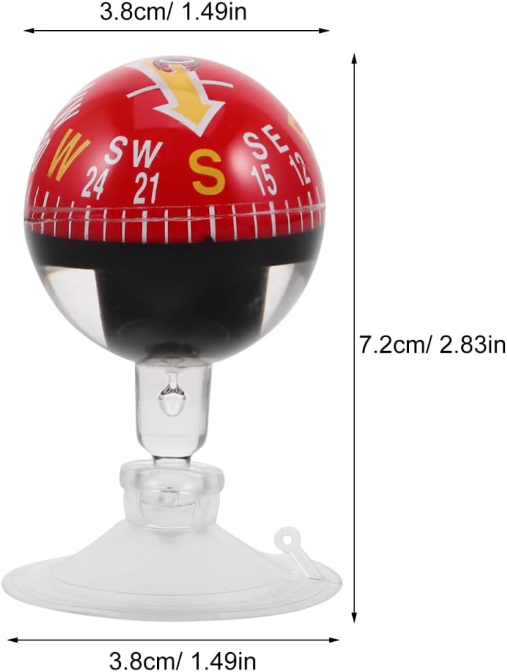 SOLUSTRE Portable Car Compass with Suction Cup Dashboard Digital Compass for Windshield Marine Outdoor Navigation - Image 1